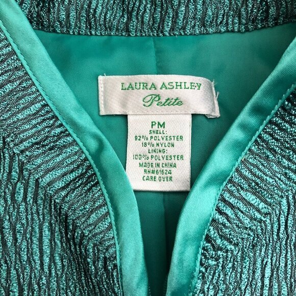 laura ASHLEY Seafoam Green Zip Front Formal Mandarin Collar Jacket - Size PM - Picture 5 of 6